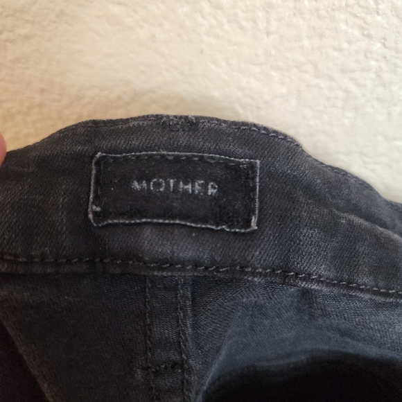 MOTHER High Waisted Looker Ankle Fray Pink Glitter Jeans Size 26 - Picture 8 of 14